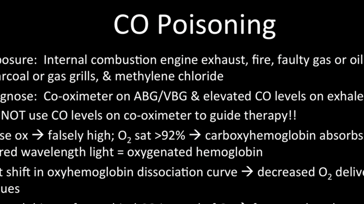 Burns: CO Poisoning Differential Diagnosis - OpenAnesthesia