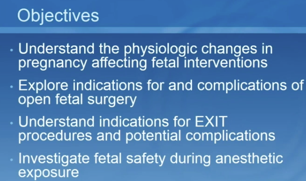 Anesthetic And Surgical Implications Of Fetal Surgery: Caring For Both ...